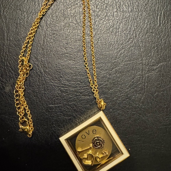 Gold Love Floating Charm Necklace - Picture 3 of 3